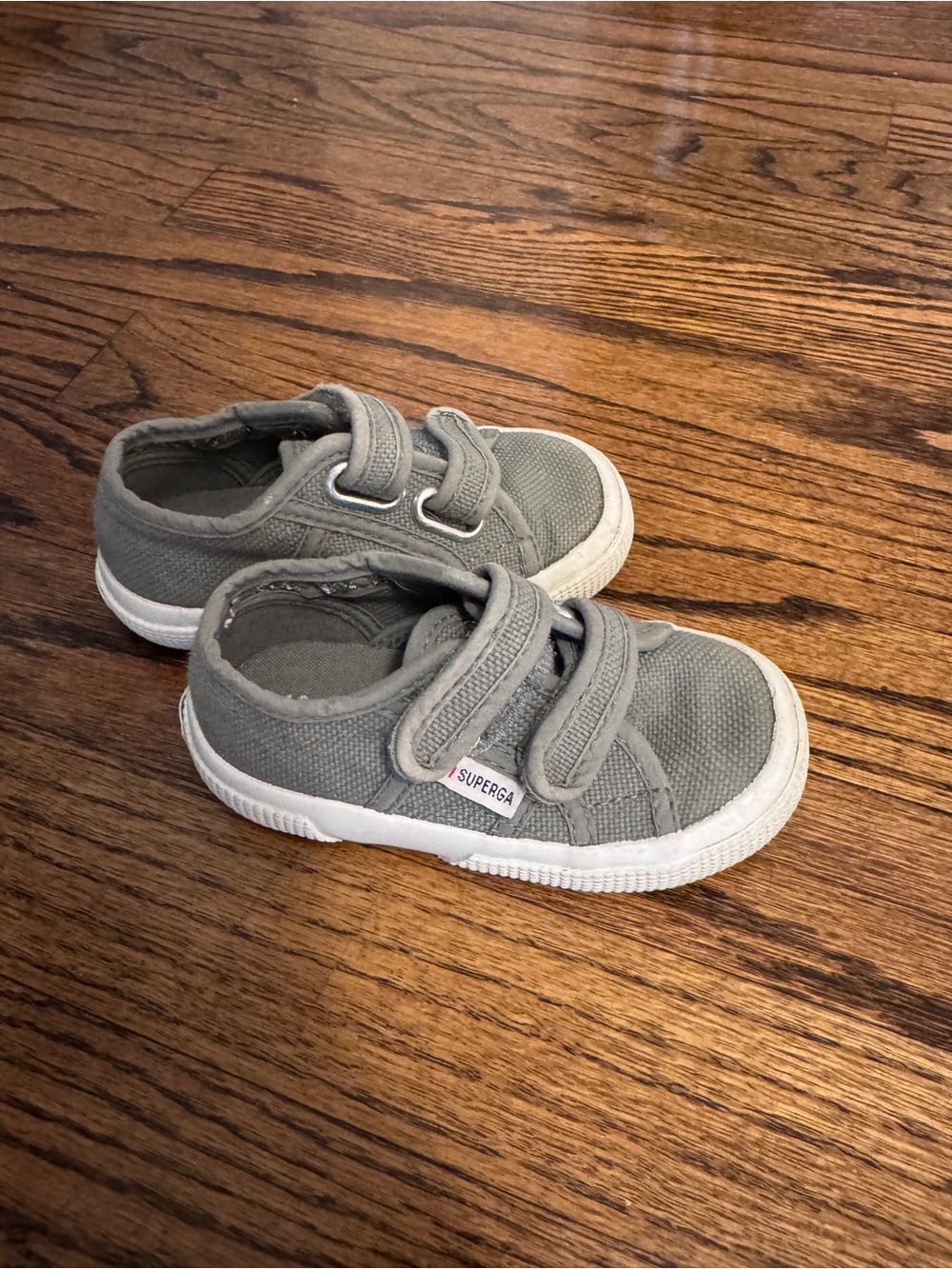 Superga Toddler Gray Canvas Velcro Sneakers - Size 23 (US 7)